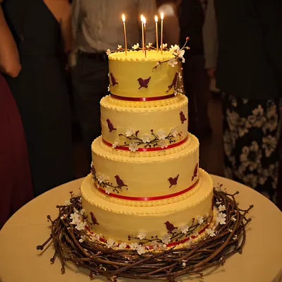 Warm Candlelit Birthday Cake Celebration