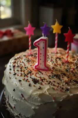 Cozy Birthday Cake With Celebration Candles