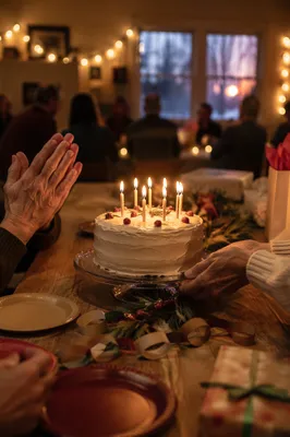Cozy Winter Birthday Cake Celebration