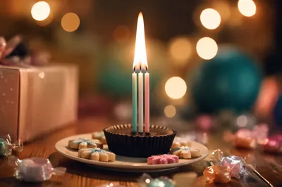 Pastel Birthday Candles with Warm Party Glow