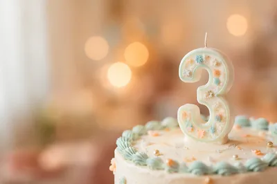 Pastel Birthday Cake Candle Celebration
