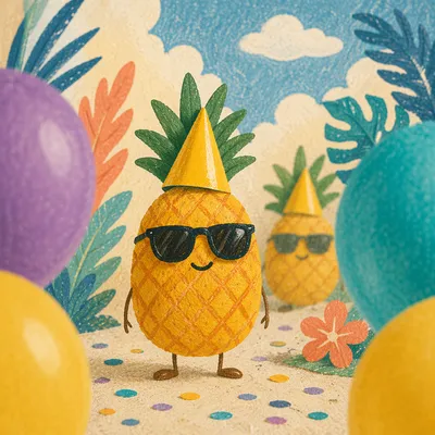 Colorful Tropical Birthday Party Pineapples