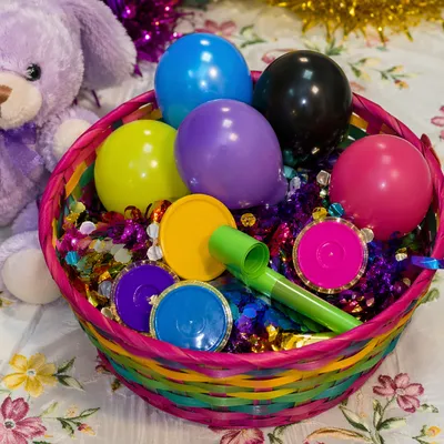 Colorful Birthday Party Table With Balloons