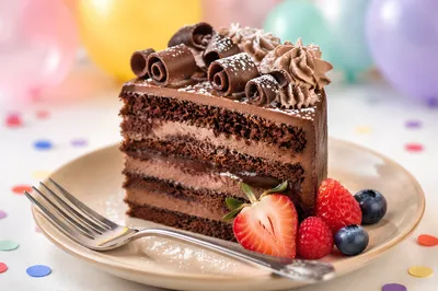 Elegant Chocolate Birthday Cake Celebration