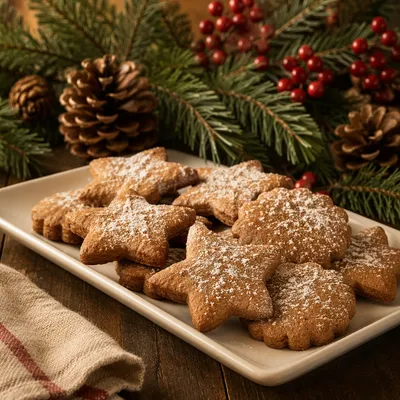 Festive Gingerbread Cookies on Holiday Table