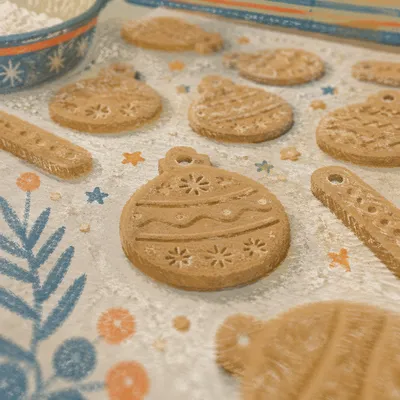 Cozy Gingerbread Cookie Baking Close-Up