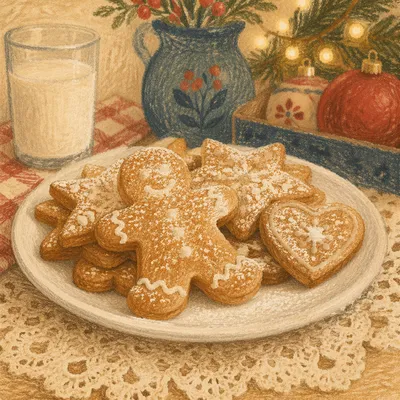Cozy Gingerbread Cookies with Christmas Lights