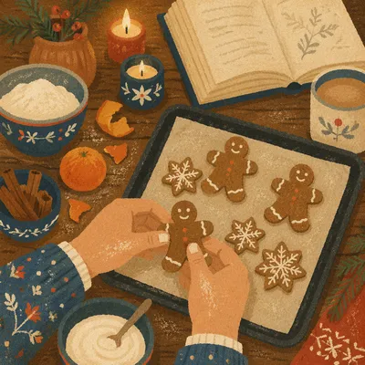 Cozy Christmas Gingerbread Baking Tradition