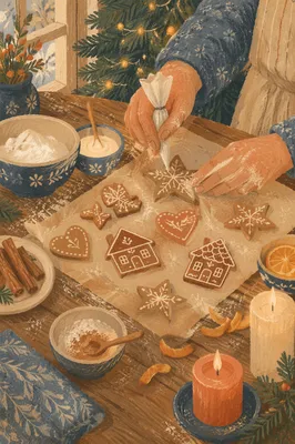 Cozy Christmas Gingerbread Cookie Decorating