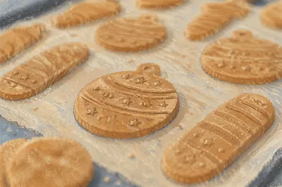 Festive Gingerbread Cookie Dough Close-Up