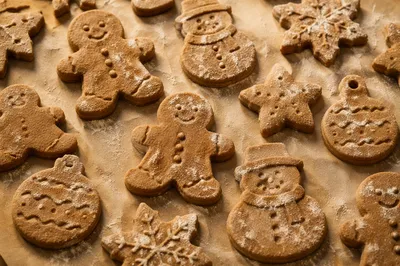 Festive Gingerbread Cookie Dough Before Baking