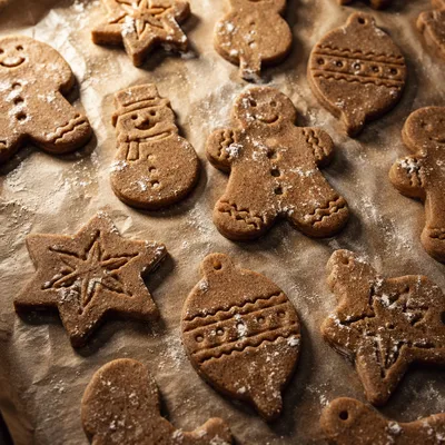 Festive Gingerbread Cookie Dough Before Baking