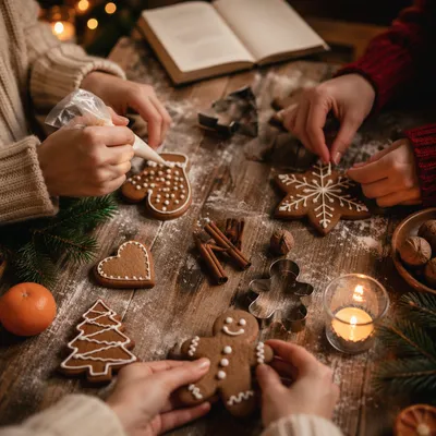 Cozy Christmas Gingerbread Cookie Decorating