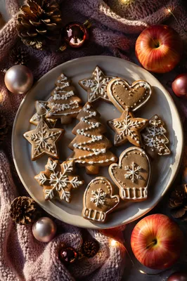 Festive Gingerbread Cookies on Cozy Holiday Table