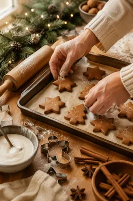 Cozy Gingerbread Cookie Baking at Christmas