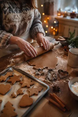 Cozy Gingerbread Cookie Baking at Christmas