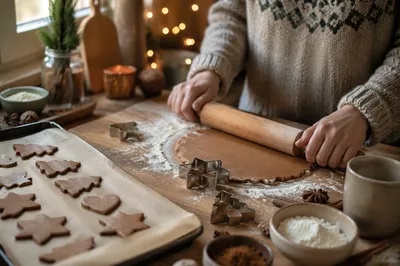 Cozy Gingerbread Cookie Baking at Christmas
