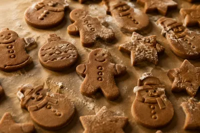 Festive Gingerbread Cookie Dough Before Baking