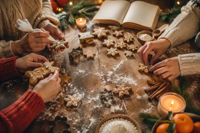 Festive Gingerbread Cookie Decorating Kitchen
