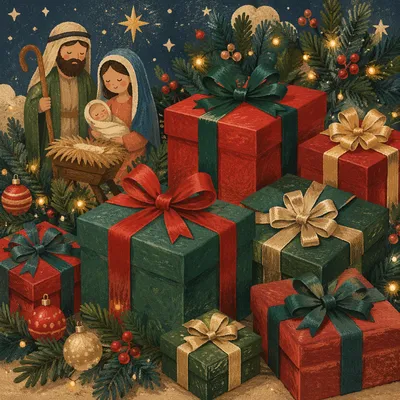 Elegant Christmas Gift Boxes with Ribbons