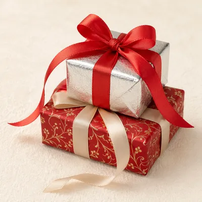 Elegant Christmas Gift Boxes With Ribbon Bows