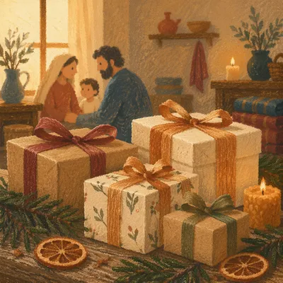 Christmas Gift Boxes with Satin Ribbon Bows