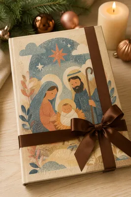 Elegant Christmas Gift with Brown Ribbon