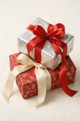 Elegant Christmas Gift Boxes with Ribbon Bows