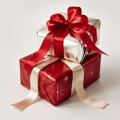 Elegant Christmas Gift Boxes With Ribbons