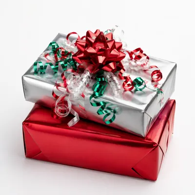Festive Christmas Gift Boxes With Red Bow