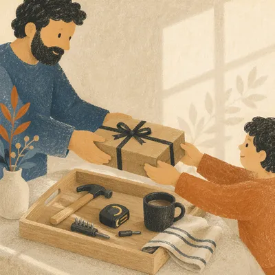 Father’s Day Gift With Tools and Coffee