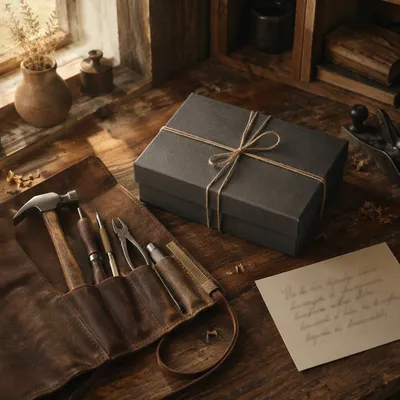 Fathers Day Tools Gift on Workbench