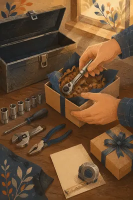 Fathers Day Toolbox Gift on Workbench