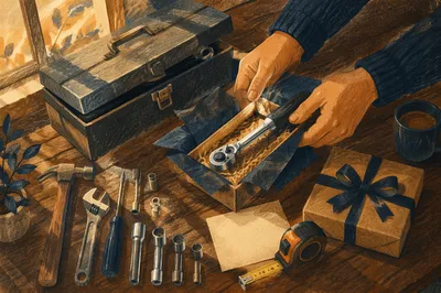 Father’s Day Tools Gift on Workbench