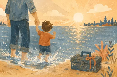 Fathers Day Beach Walk With Toolbox Gift
