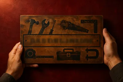 Masculine Fathers Day Tool Gift Plaque