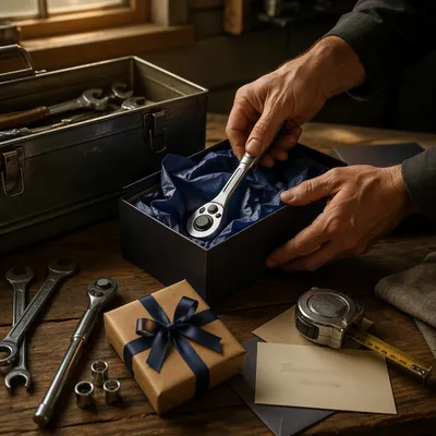 Fathers Day Tools Gift on Workbench