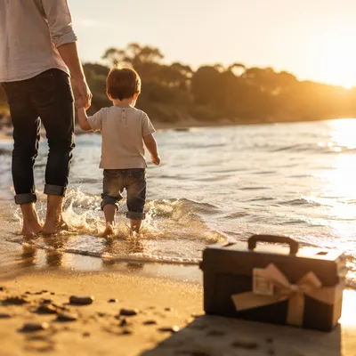 Fathers Day Beach Walk With Toolbox Gift