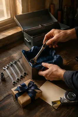 Father’s Day Tools Gift on Workbench