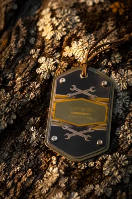Masculine Fathers Day Gift Tag on Bark