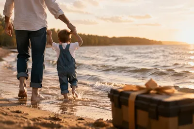 Fathers Day Beach Walk With Toolbox Gift