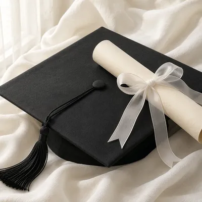 Elegant Graduation Cap and Diploma Celebration