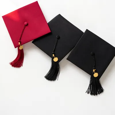 Graduation Caps Flat Lay Celebration Background