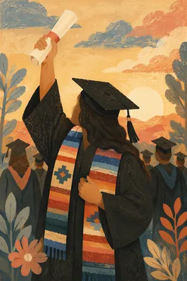 Golden Hour Graduation Diploma Celebration