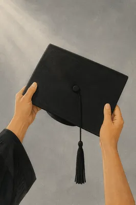 Graduation Cap Lifted in Quiet Celebration