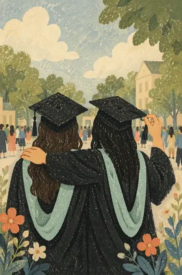 Graduates Celebrating Together After Ceremony
