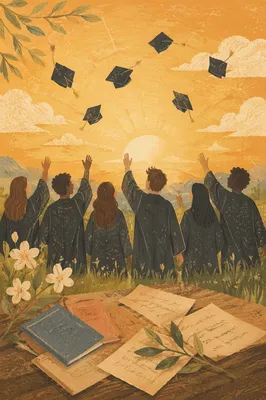 Spring Chapel Graduation Cap Toss Celebration