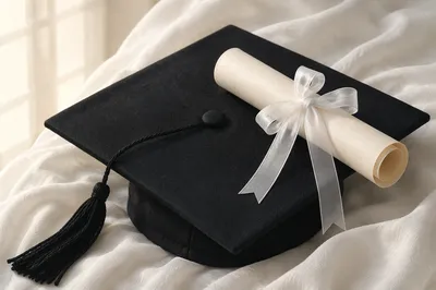 Elegant Graduation Cap and Diploma Celebration