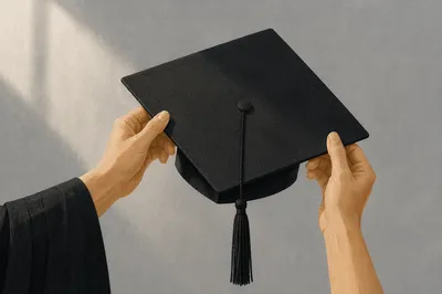 Graduation Cap Lifted in Quiet Celebration