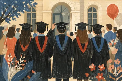 Thankful Graduation Celebration Outside Campus Hall